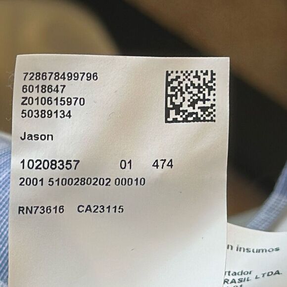 Hugo Boss Mens Slim Fit Long Sleeve Button Up Shirt Size 15 1/2 39 Purple Gray - Picture 9 of 9